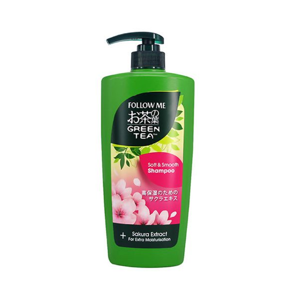 Follow me green tea soft and smooth shampoo with sakura extract 650 ml