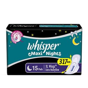 _B3 Whisper Maxi Nights Wings Sanitary Napkins XL 15 pads