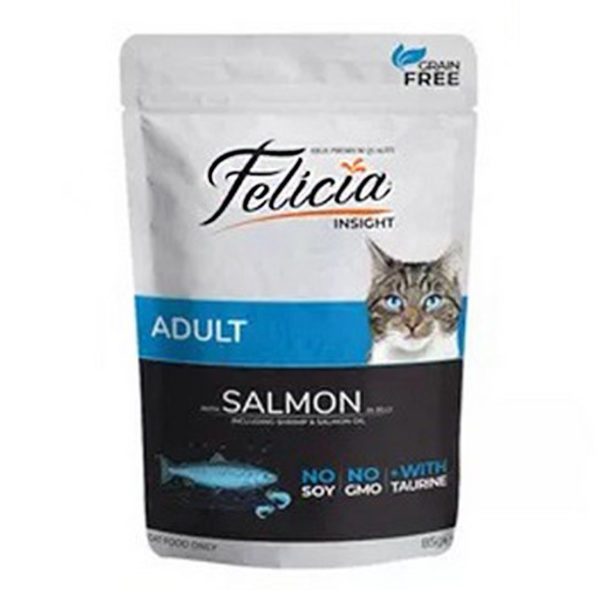 Felicia No Grain Cat Food Pouch Adult Salmon 85 gm Turkey