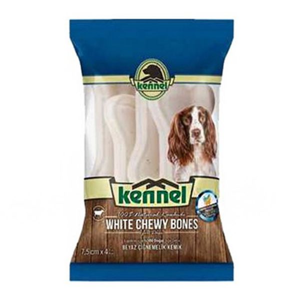 Kennel Dog Food White Chewy Bones 7.5 cm 4 pcs