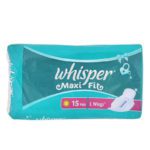 _Whisper Large Maxi Fit Wings Sanitary Napkins 15 pads