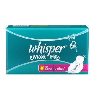_Whisper Large Maxi Fit Wings Sanitary Napkins 8 pads