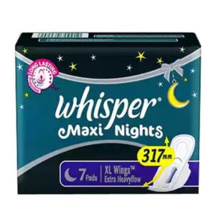 _Whisper Maxi Nights Wings Sanitary Napkins XL 7 pads