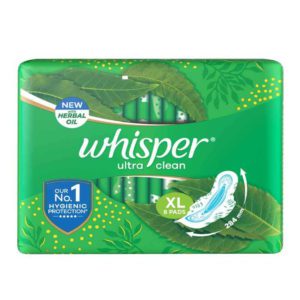 _Whisper Ultra Clean Wings Sanitary Napkins XL 8 pads